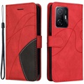Bolsa tipo Carteira Bi-Color Series para Xiaomi 11T/11T Pro - Vermelho