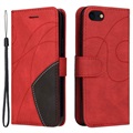 Bolsa tipo Carteira Bi-Color Series para iPhone 7/8/SE (2020)/SE (2022) - Vermelho