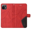 Bolsa tipo Carteira Bi-Color Series para Xiaomi Mi 11 Lite 5G - Vermelho