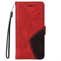 Bolsa Tipo Carteira Bi-Color Series Samsung Galaxy S21 5G – Vermelho