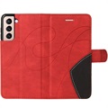 Bolsa Tipo Carteira Bi-Color Series Samsung Galaxy S21 5G – Vermelho