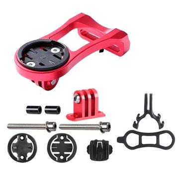 Suporte para computador de bicicleta Luz de bicicleta Suporte de cronómetro para Garmin/Bryton/Cateye/GoPro - Vermelho