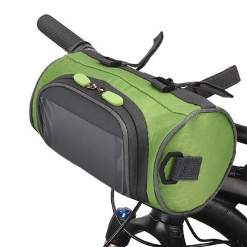 Bolsa de guiador de bicicleta com ecrã tátil Bolsa de bicicleta à prova de água - Verde