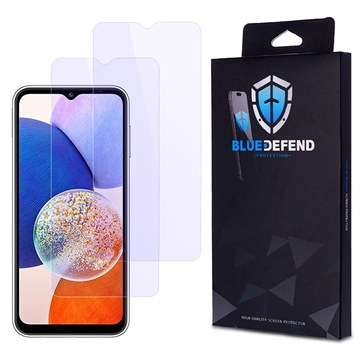 Protetor de ecrã de vidro temperado BlueDefend Anti-Blue Light para Samsung Galaxy A14/A14 5G - 2 peças.