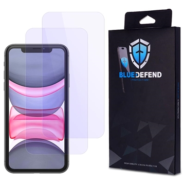 Protetor de ecrã de vidro temperado BlueDefend Anti-Blue Light para iPhone 11 - 2 peças.