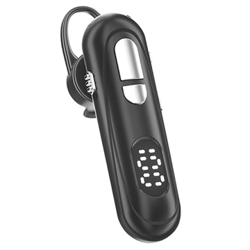Auricular Bluetooth com Microfone e Display LCD - Preto