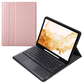 Bolsa com Teclado Bluetooth para Samsung Galaxy Tab S8+ - Cor-de-Rosa Dourado