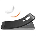 Capa de TPU Escovado para Motorola Moto G Play (2021) - Fibra de Carbono - Preta