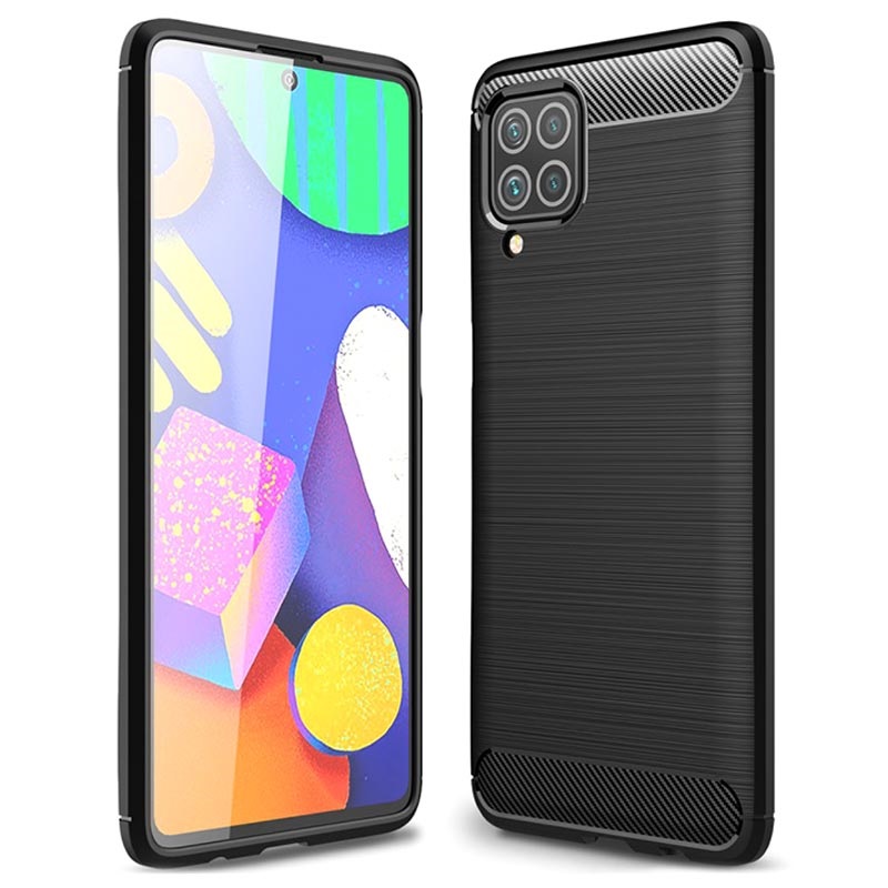 Capa de TPU Brushed para Samsung Galaxy M62/F62 - Fibra de Carbono