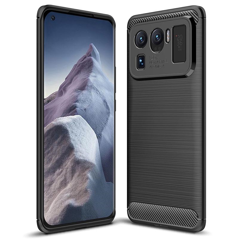 Capa de TPU Brushed para Xiaomi Mi 11 Ultra - Fibra de Carbono
