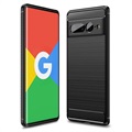 Capa de TPU Escovado para Google Pixel 7 Pro - Fibra de Carbono - Preto