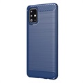 Capa de TPU Brushed para Samsung Galaxy A71 - Fibra de Carbono - Azul