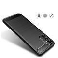 Capa de TPU Brushed para Samsung Galaxy M52 5G - Fibra de Carbono - Preto