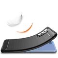 Capa de TPU Brushed para Samsung Galaxy M52 5G - Fibra de Carbono - Preto