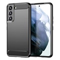 Capa de TPU Brushed para Samsung Galaxy S22 5G - Fibra de Carbono - Preto