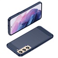 Capa de TPU Brushed para Samsung Galaxy S22 5G - Fibra de Carbono - Azul