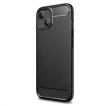 Capa de TPU Escovado para iPhone 13 Mini - Fibra de Carbono - Preto