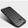 Capa de TPU Escovado para iPhone 13 Mini - Fibra de Carbono - Preto