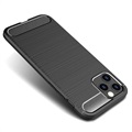 Capa de TPU Brushed para iPhone 12 Pro Max - Fibra de Carbono - Preto