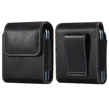 Bolsa Vertical Holster Business Style para Samsung Galaxy Z Flip3 5G/Motorola Razr 5G - Preto