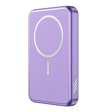 C10 Banco de potência portátil sem fios magnético de 15W 5000mAh - Roxo