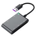 Leitor de cartões inteligentes CR375-B 6 em 1 multi-USB para cartões Smart/SIM/SD/TF/MS/M2 - Preto