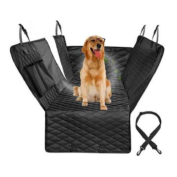 CWD007 Cobertura de luxo para assento de automóvel para cães com janela de rede e bolsos para arrumação - Preto