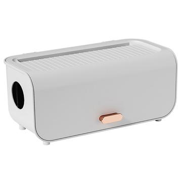 Cable Management Box with Lid - Power Strip Organizer and Cord Hider (Open-Box Satisfactory) - White