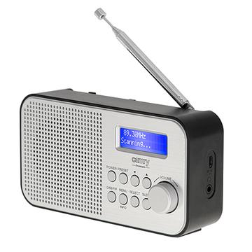 Rádio Camry CR 1179 DAB/DAB+/FM com bateria de 2000mAh - Prata / Preto