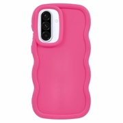 Capa TPU Candy Color Wavy para Samsung Galaxy A36/A56 - Cor-de-Rosa Forte