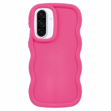 Capa TPU Candy Color Wavy para Samsung Galaxy A36/A56 - Cor-de-Rosa Forte