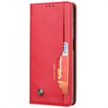 Bolsa Tipo Carteira da Série Card Set para Xiaomi Mi 10T Lite 5G - Vermelho
