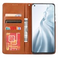 Bolsa Tipo Carteira da Série Card Set para Xiaomi Mi 11 Lite 5G - Castanho
