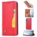 Bolsa Tipo Carteira da Série Card Set para Xiaomi Mi 11 - Vermelho