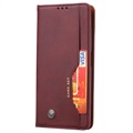 Bolsa Tipo Carteira da Série Card Set para Xiaomi Poco X3 NFC - Vinho Vermelho