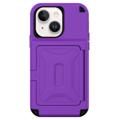 Capa Híbrida com Espelho e Ranhura para Cartões iPhone 14 - Púrpura