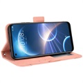 Bolsa Tipo Carteira Cardholder para HTC Desire 22 Pro - Cor-de-Rosa
