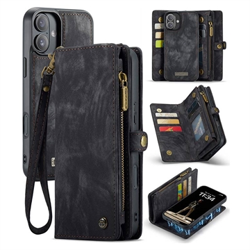 Bolsa tipo Carteira 2-em-1 Caseme 008 Multifuncional para iPhone 16 Plus - Preto