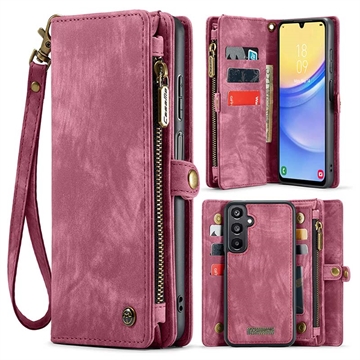 Bolsa tipo Carteira 2-em-1 Caseme 008 Multifuncional para Samsung Galaxy A16 5G - Vermelho