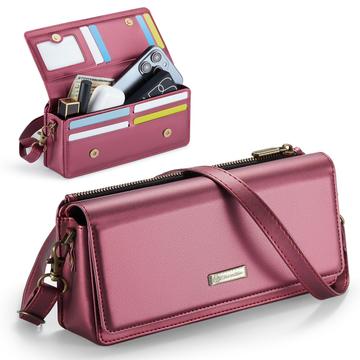 Bolsa para telemóvel 3 em 1 com fecho cruzado Caseme Me30 - 4"-7.5" - Vermelho