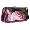 Bolsa tipo Carteira 2-em-1 Multifuncional Caseme para Samsung Galaxy S21 5G - Vinho Vermelho