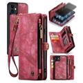 Bolsa tipo carteira 2-em-1 Caseme multifuncional para iPhone 11 - Vermelho