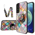 Capa Híbrida Checkered Pattern para Samsung Galaxy S21 FE 5G - Mandala Colorida