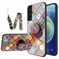 Capa Híbrida Checkered Pattern para Samsung Galaxy S22 5G - Mandala Colorida