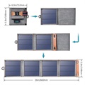 Painel Solar Dobrável Choetech - USB, 14W - Preto