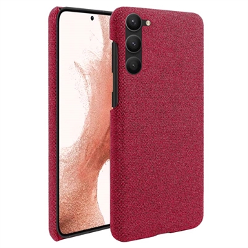 Capa de Plástico Revestida a Pano para Samsung Galaxy S23 5G - Vermelho