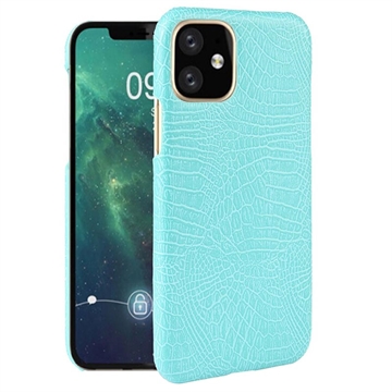 Capa de Plástico Revestida para iPhone 11 - Crocodilo - Ciano