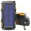 Powerbank Solar Compacto com USB Duplo TS-819 - 20000mAh - Cor-de-Laranja / Preto