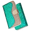 Capa Croco Bling Tipo Carteira para Samsung Galaxy S21 Ultra 5G - Verde