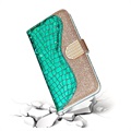 Capa Croco Bling Tipo Carteira para Samsung Galaxy S21 Ultra 5G - Verde